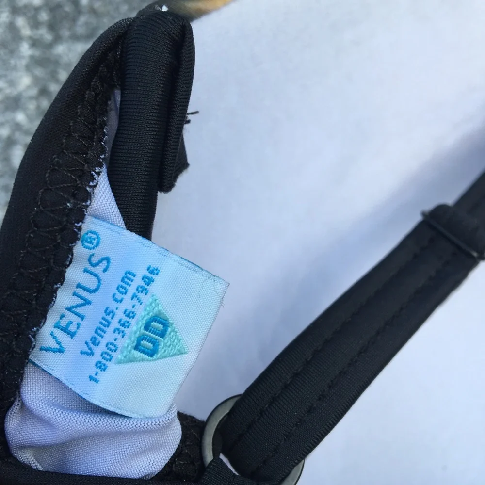 Black Bikini Set with Red & Orange Tiger Print - Picture 3 of 4